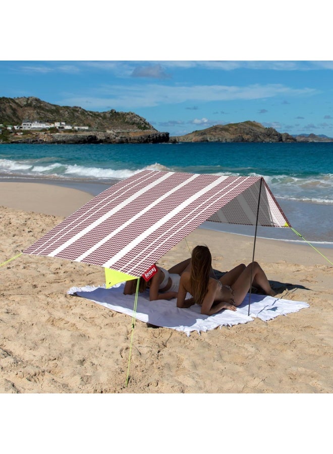 Fatboy Miasun Beach Tent |3 m² of shade | Fits 2 adults and 2 kids | cotton fabric with aluminum poles and ground pegs | Lightweight and compact | 330x190x140 cm - Dundee - Image 3
